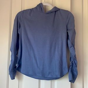 Athleta Girl Blue Scrunched Sleeve Sweatshirt